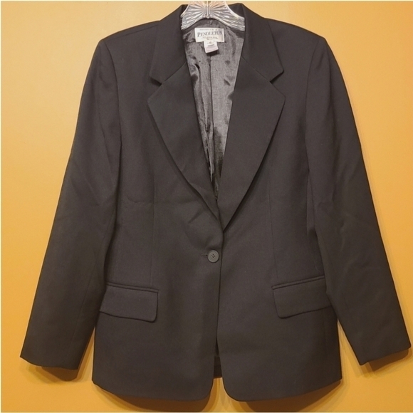 Pendleton | Women's Vintage Wool One Button Blazer (Size 10 Petite) - Picture 15 of 15